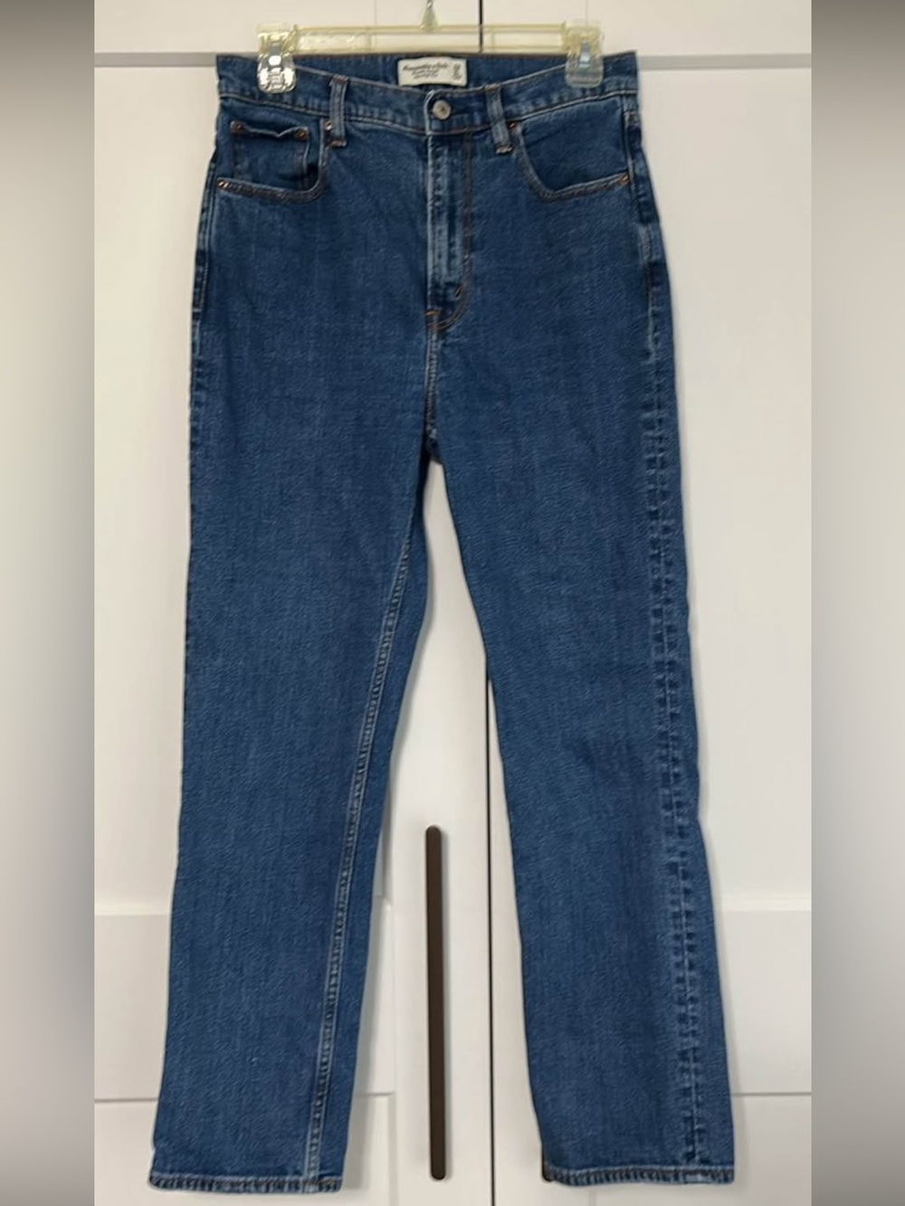 Abercrombie & Fitch Curve Love Dark Blue Ankle Straight Ultra High Rise